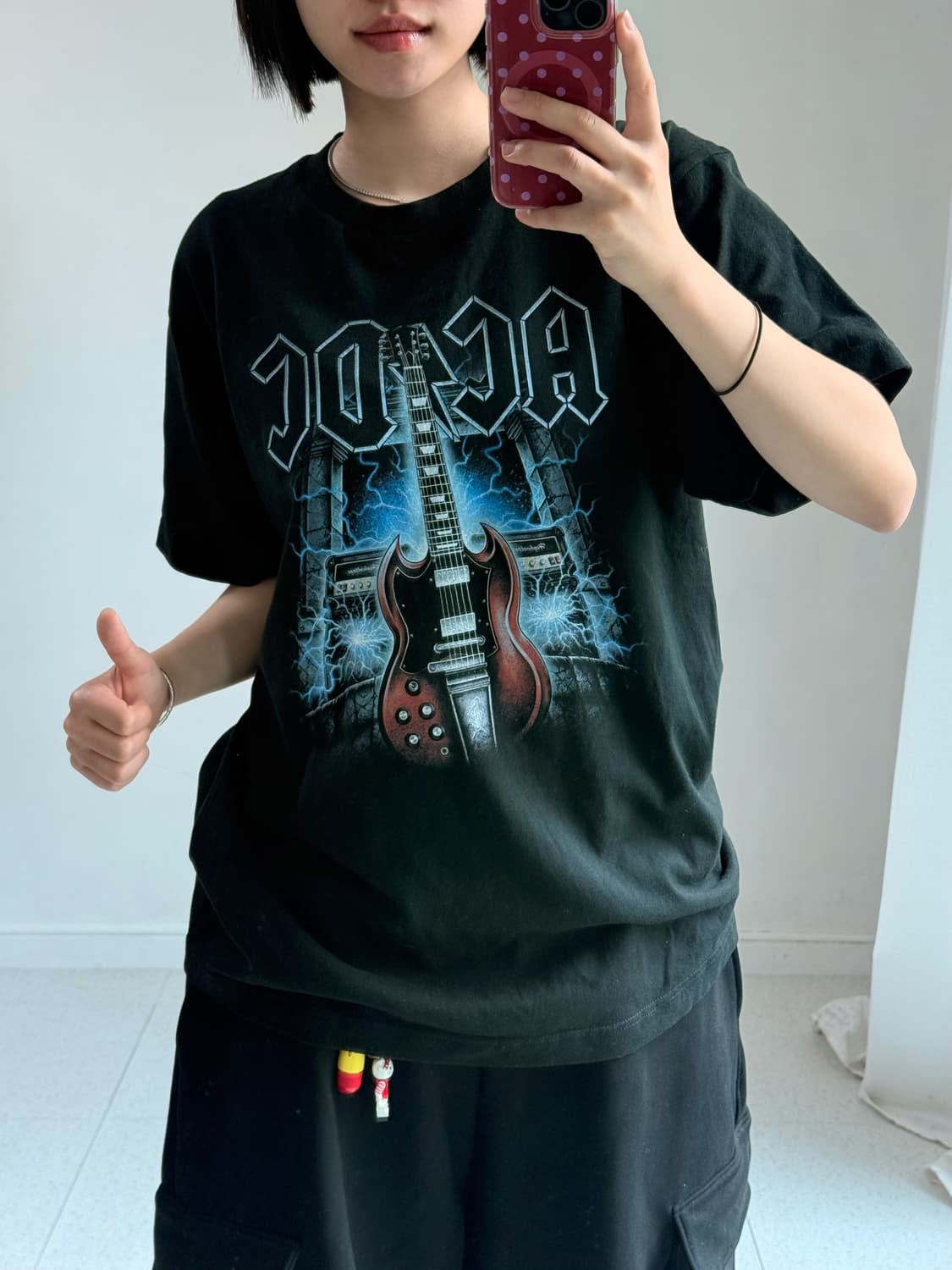 ACDC 기타 블랙 반팔티 상품이미지2