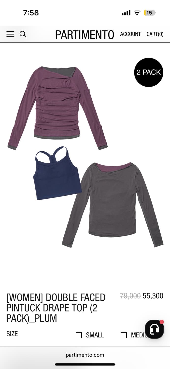 파르티멘토 우먼 DOUBLE FACED PINTUCK DRAPE TOP 상품이미지1