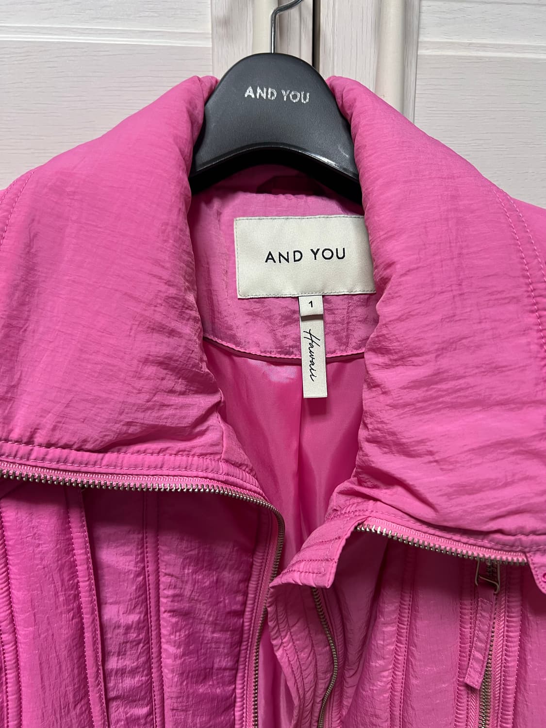 앤유 핑크 점퍼 상품이미지2
