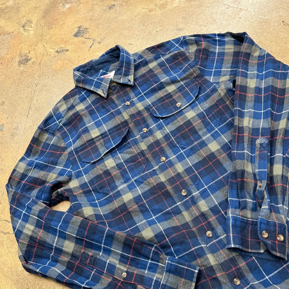 [정품/M] 피엘라벤 체크 남방 셔츠 블루 b15 상품이미지1