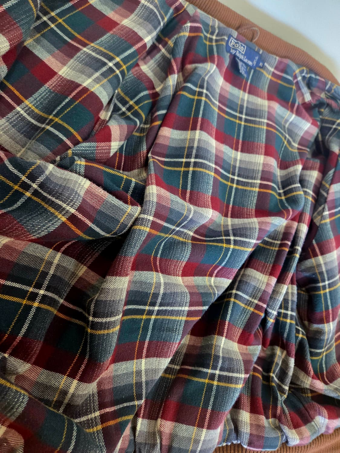 XL) 홍콩메이드 90s 폴로 스웨이드 해링턴 자켓 카멜색 팝니다 상품이미지9