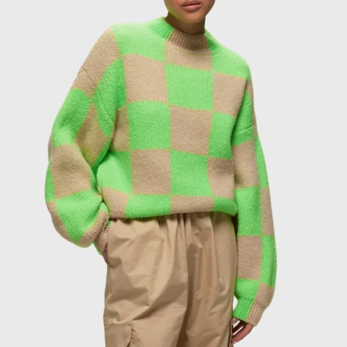 스타인 고야 23 체크 니트 스웨터 상품이미지2