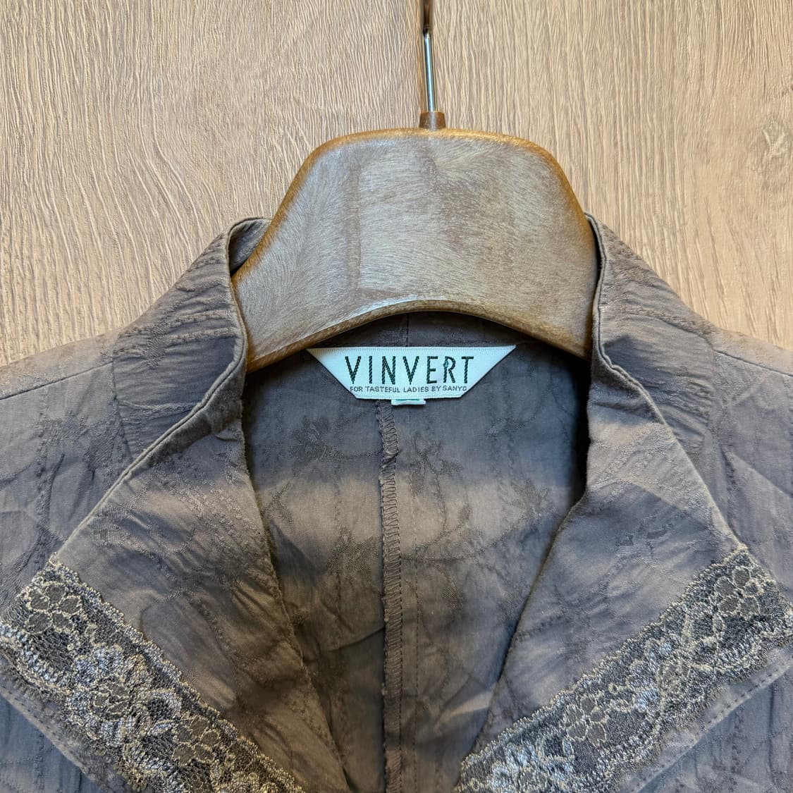 빈티지 자켓 레이스 트리밍 히든 스냅 버튼업 디테일 브라운 상품이미지5