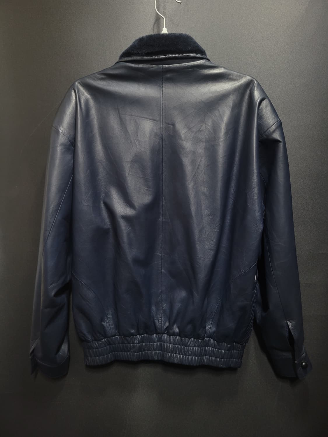 LANVIN STUDIO 80s 아카이브 빈티지 숄카라 블루종 레더 자켓 상품이미지4