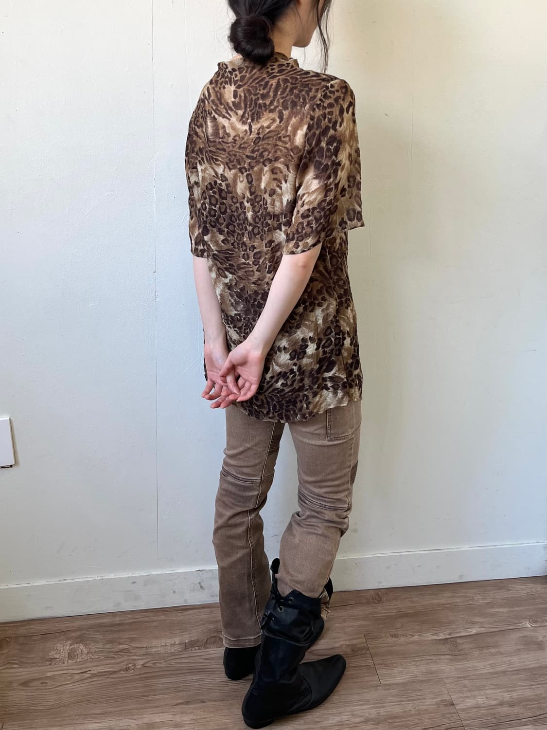 VanFee 레오파드 시스루 오버 탑 상품이미지6