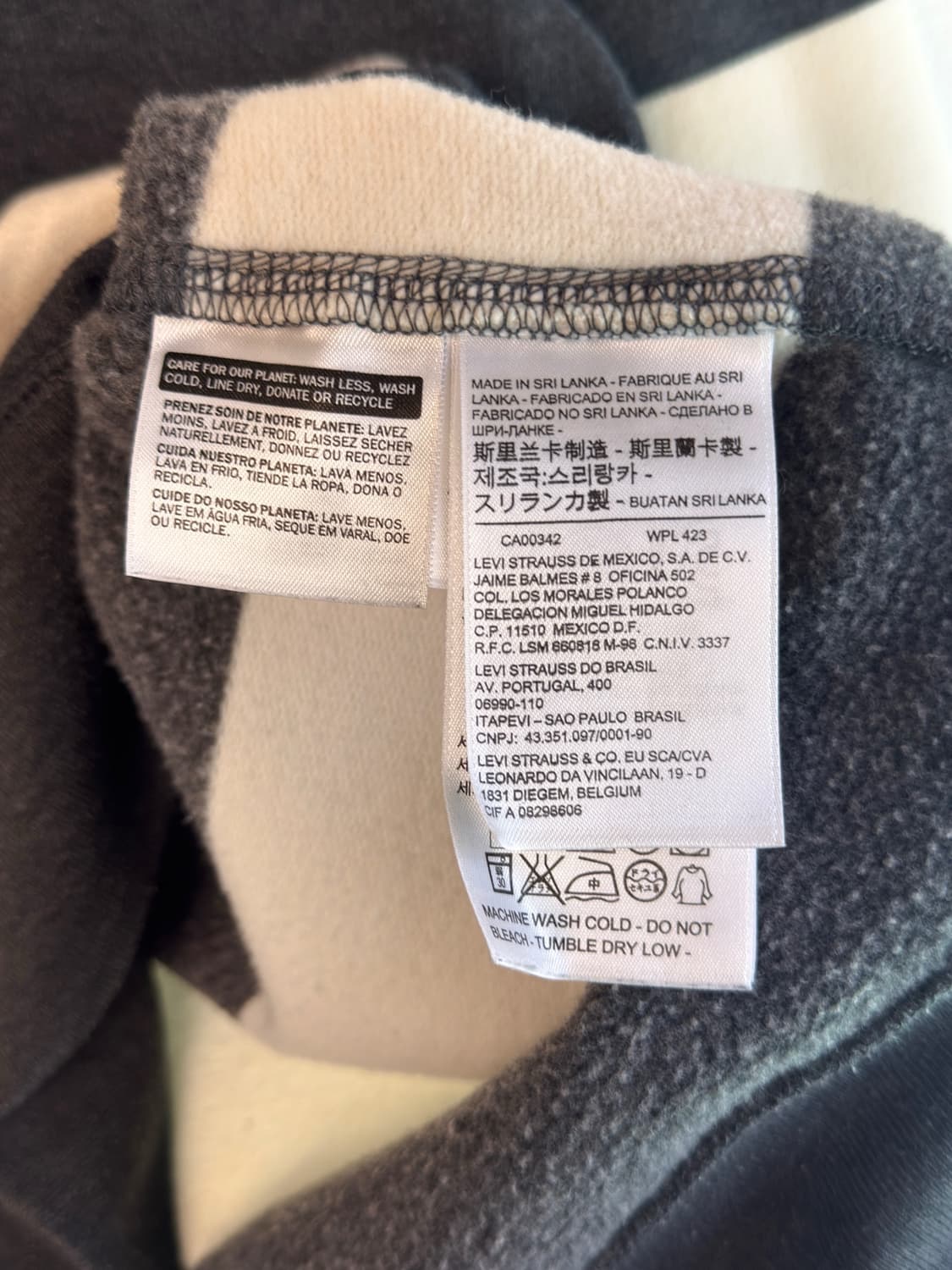 리바이스 루즈핏 배색 단가라 스웻셔츠 상품이미지5