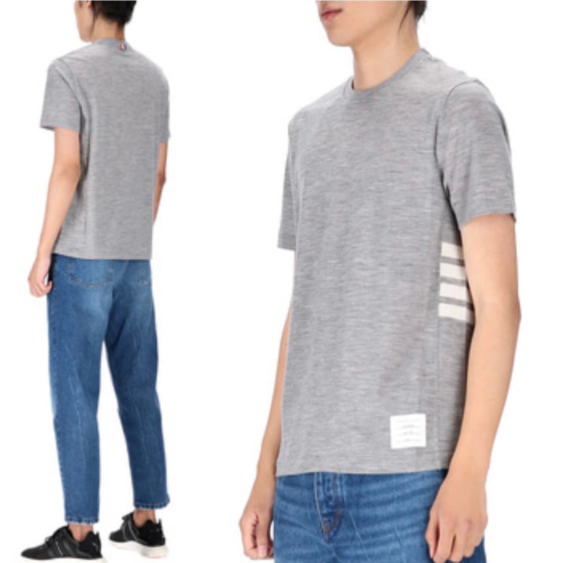 [미사용/2] 톰브라운 사선완장 울 반팔 티셔츠 그레이 상품이미지9