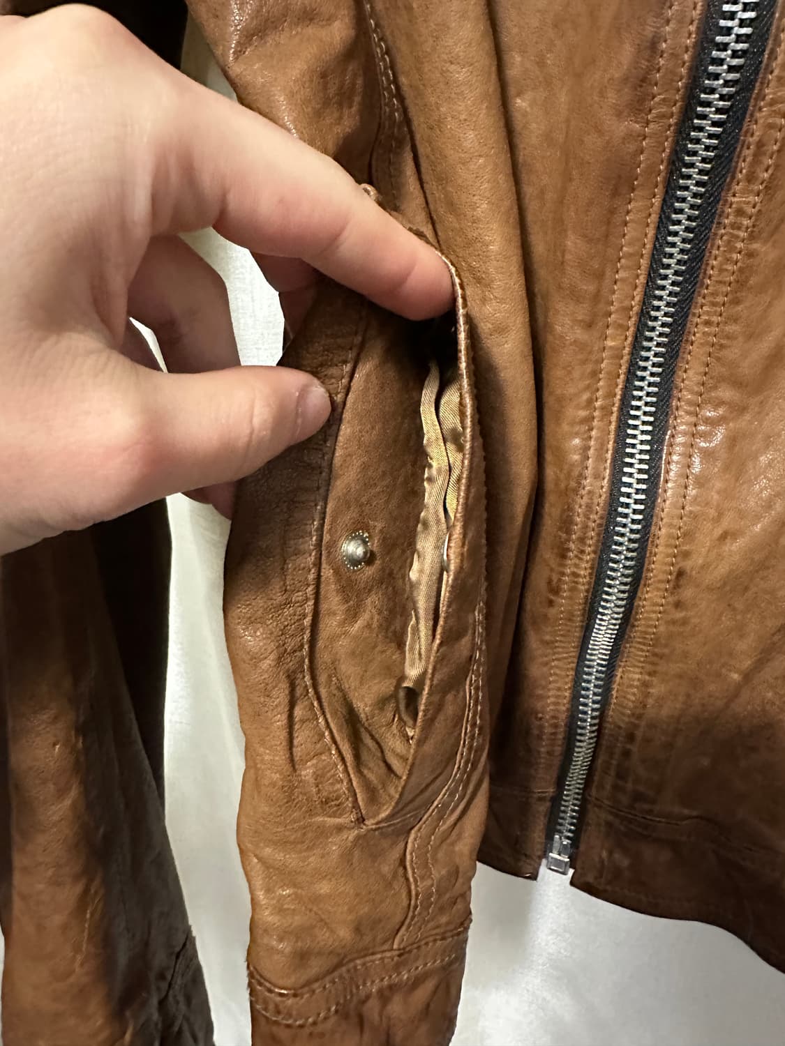 이태리 lambskin 싱글 집업 자켓 상품이미지6