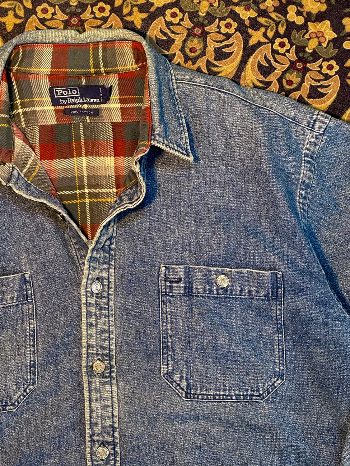 90s 폴로 데님 플란넬 오버셔츠 자켓 상품이미지3
