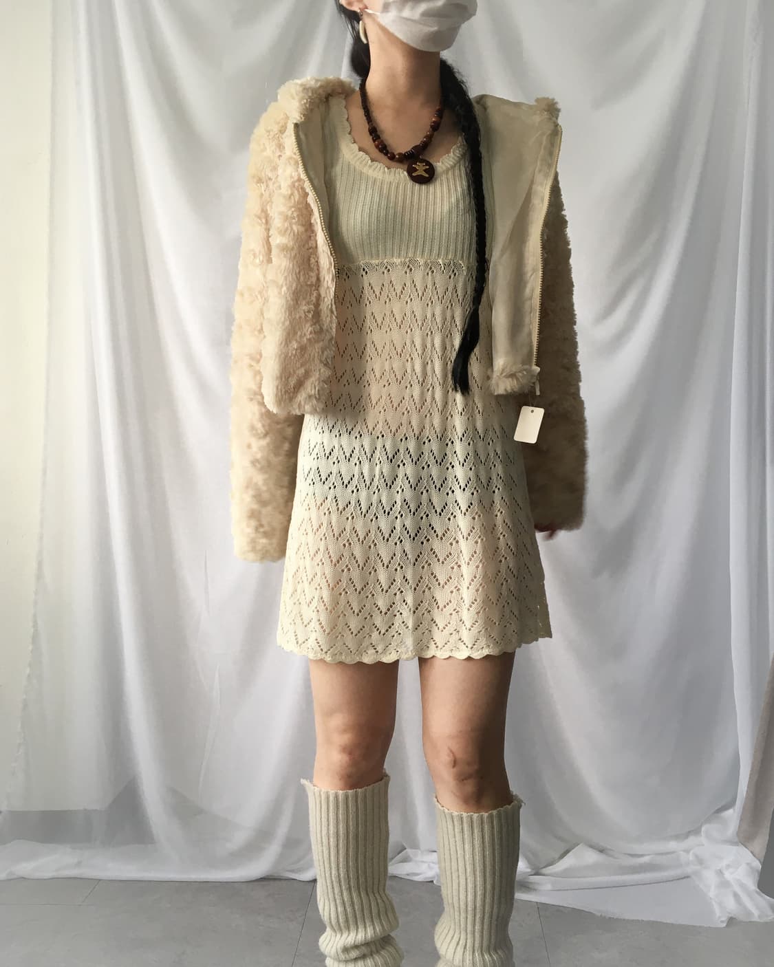 Fake fur hood zip up 상품이미지6