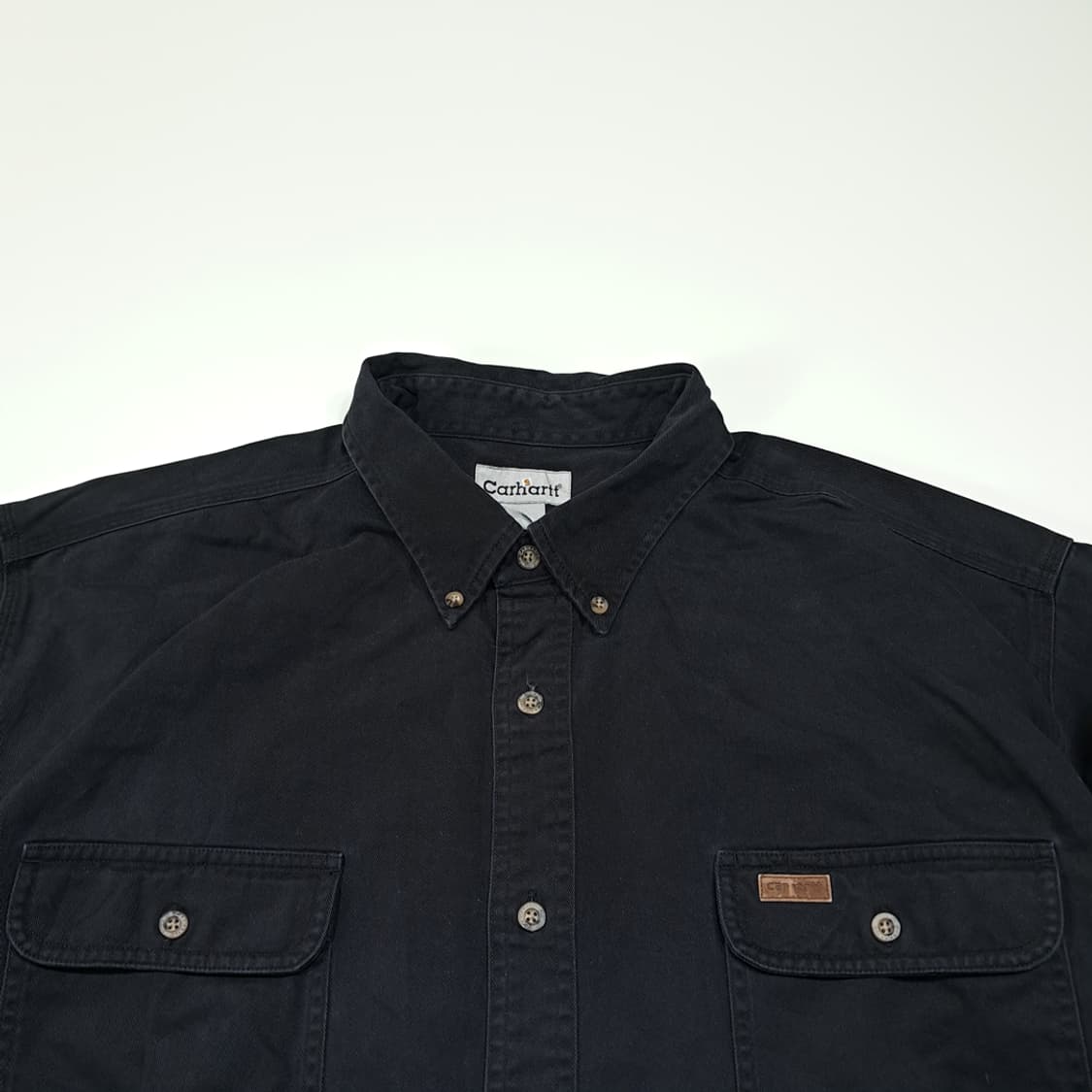 CL397 2XL 칼하트 90s 코튼 버튼다운 블랙 셔츠 남방 상품이미지2