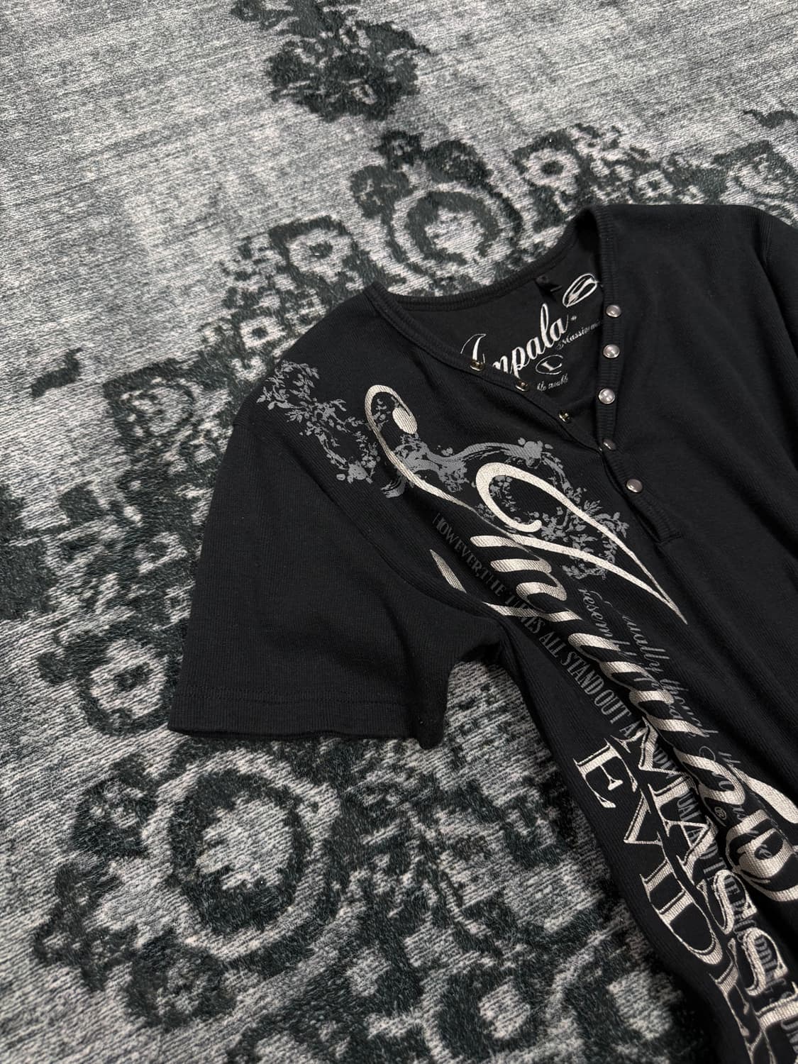 Impala 00s vkei lettering ribbed top 상품이미지2