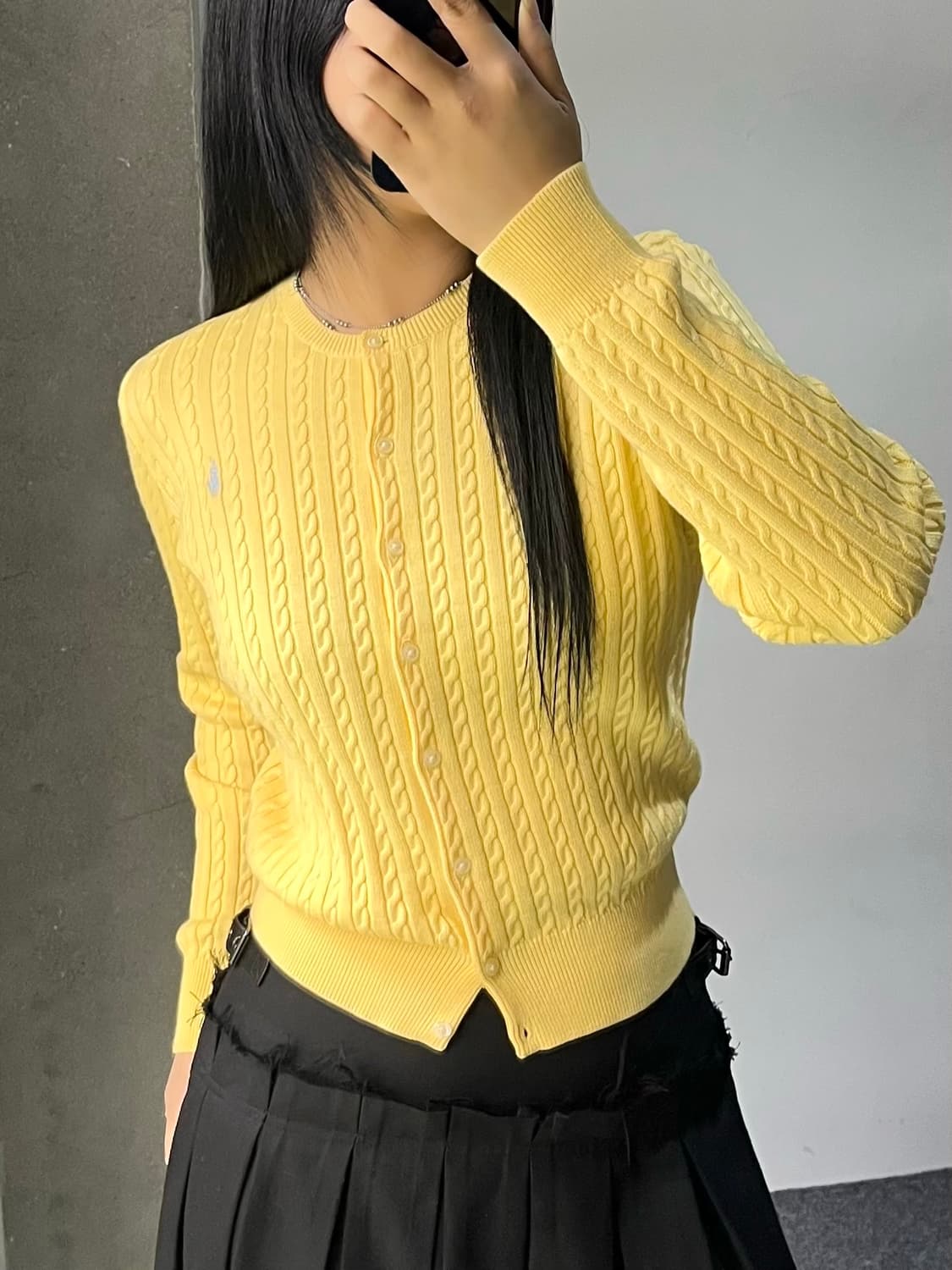 폴로 랄프 로렌 QR 라벨 케이블 가디건 상품이미지2