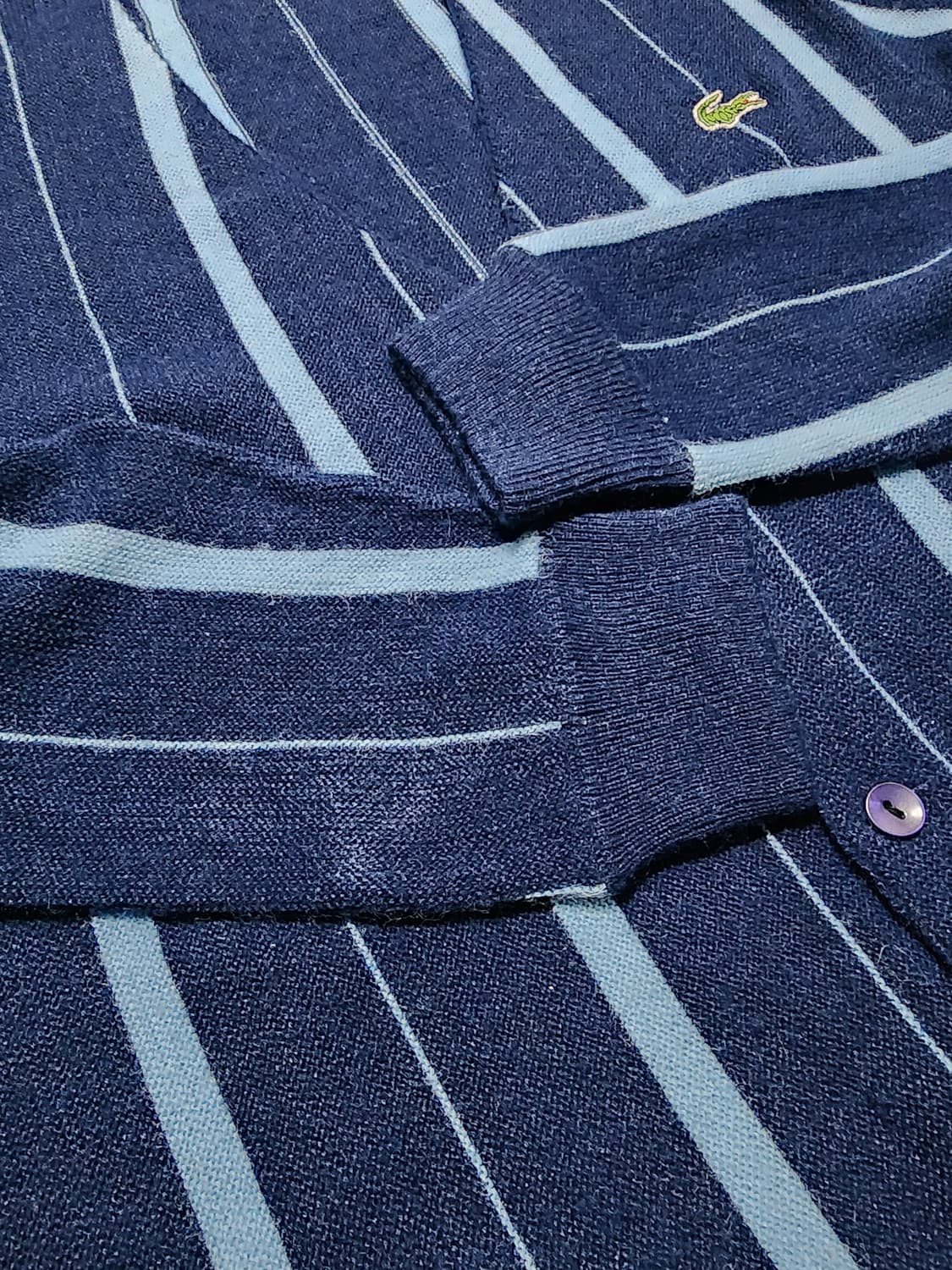 70s80s 프랑스 빈티지 라코스테 스트라이프 가디건 상품이미지7