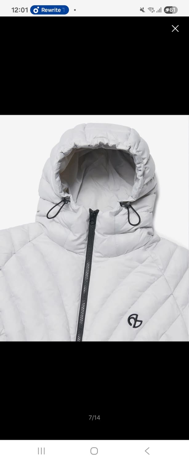 노매뉴얼 라이트 덕다운 글로시 그레이 경량패딩 S 상품이미지4