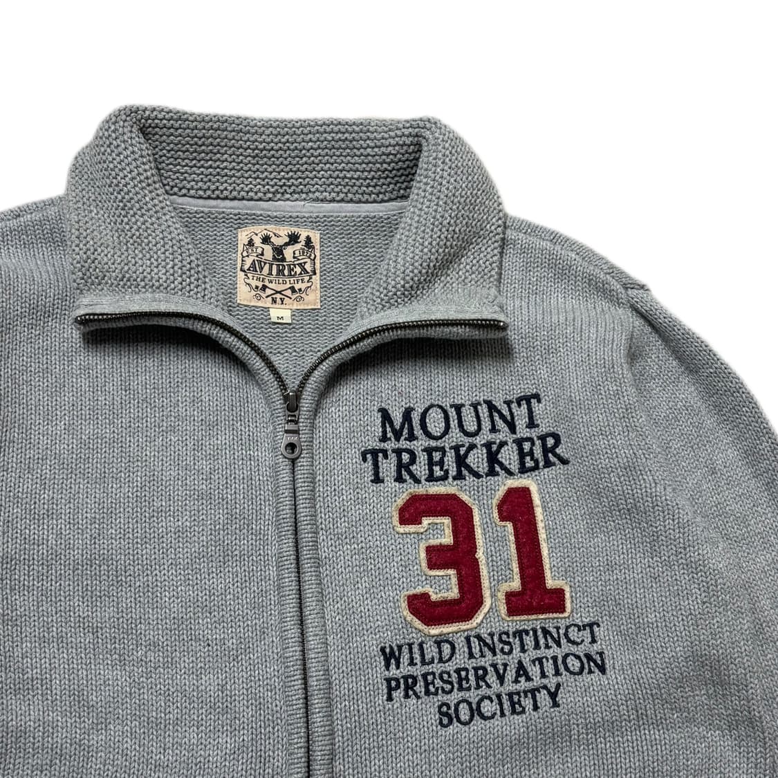 Avirex 아비렉스 성조기 니트 집업 상품이미지3