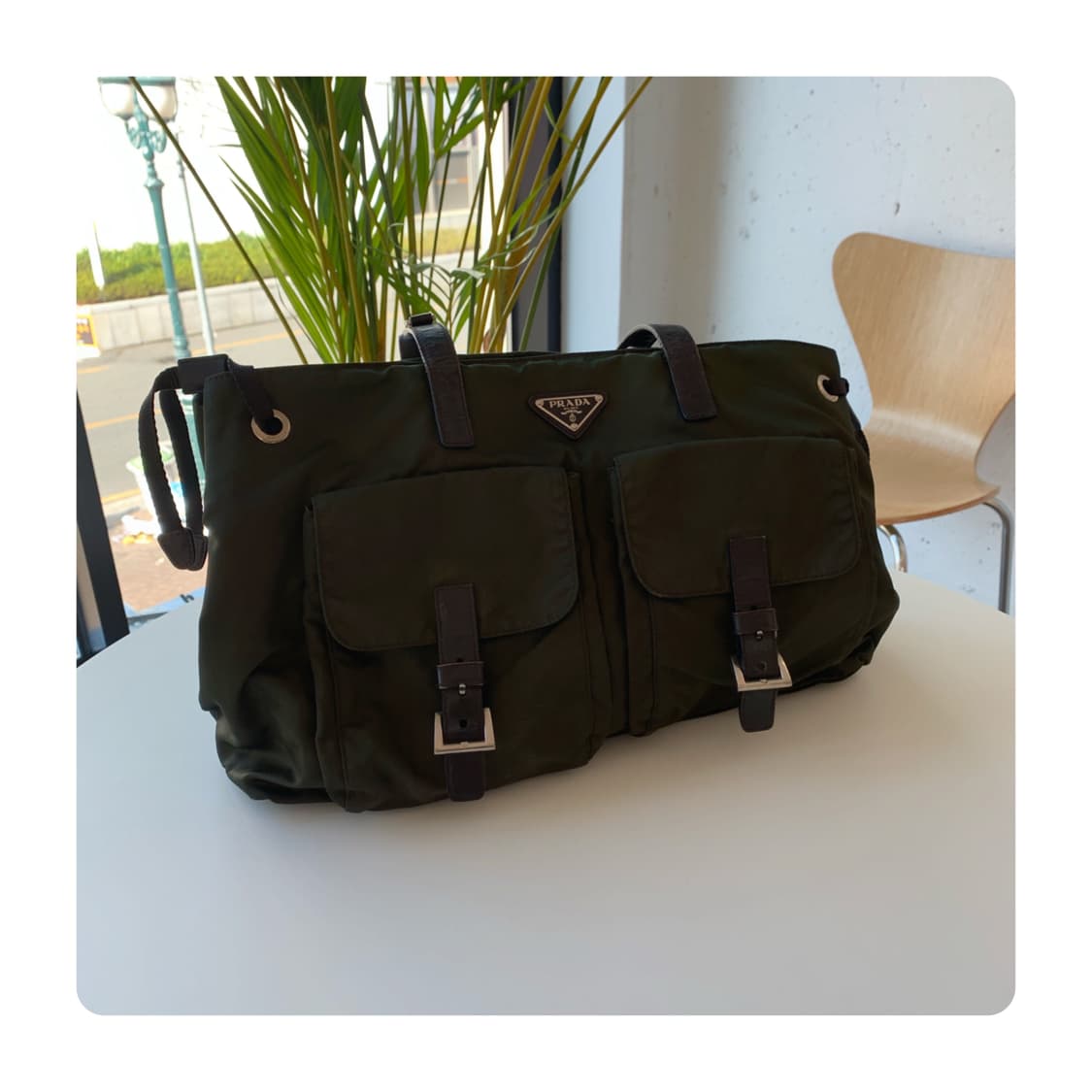 (PRADA)프라다 카키 투포켓 토트백 상품이미지3