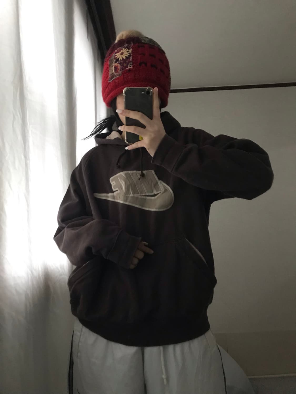 나이키 00s 브라운 빅로고 후드티 상품이미지3