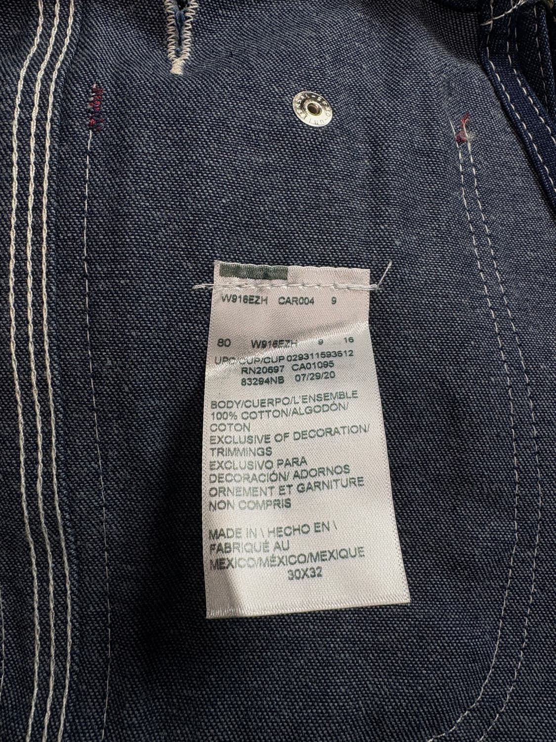 디키즈 BIB 데님 워크 오버롤 커버올 3867 상품이미지3