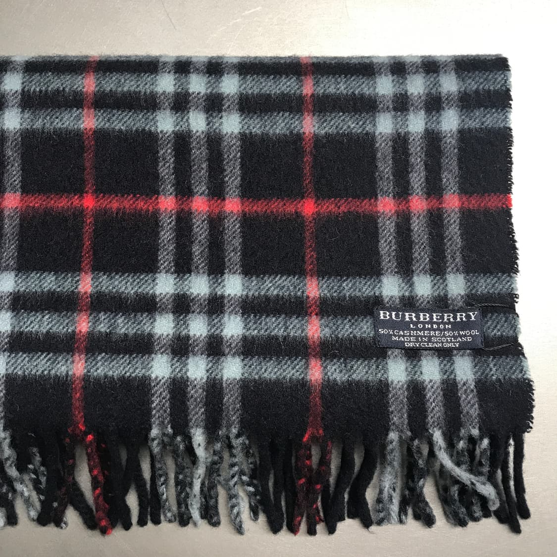 버버리 정품 캐시미어/울 머플러 네이비 상품이미지3