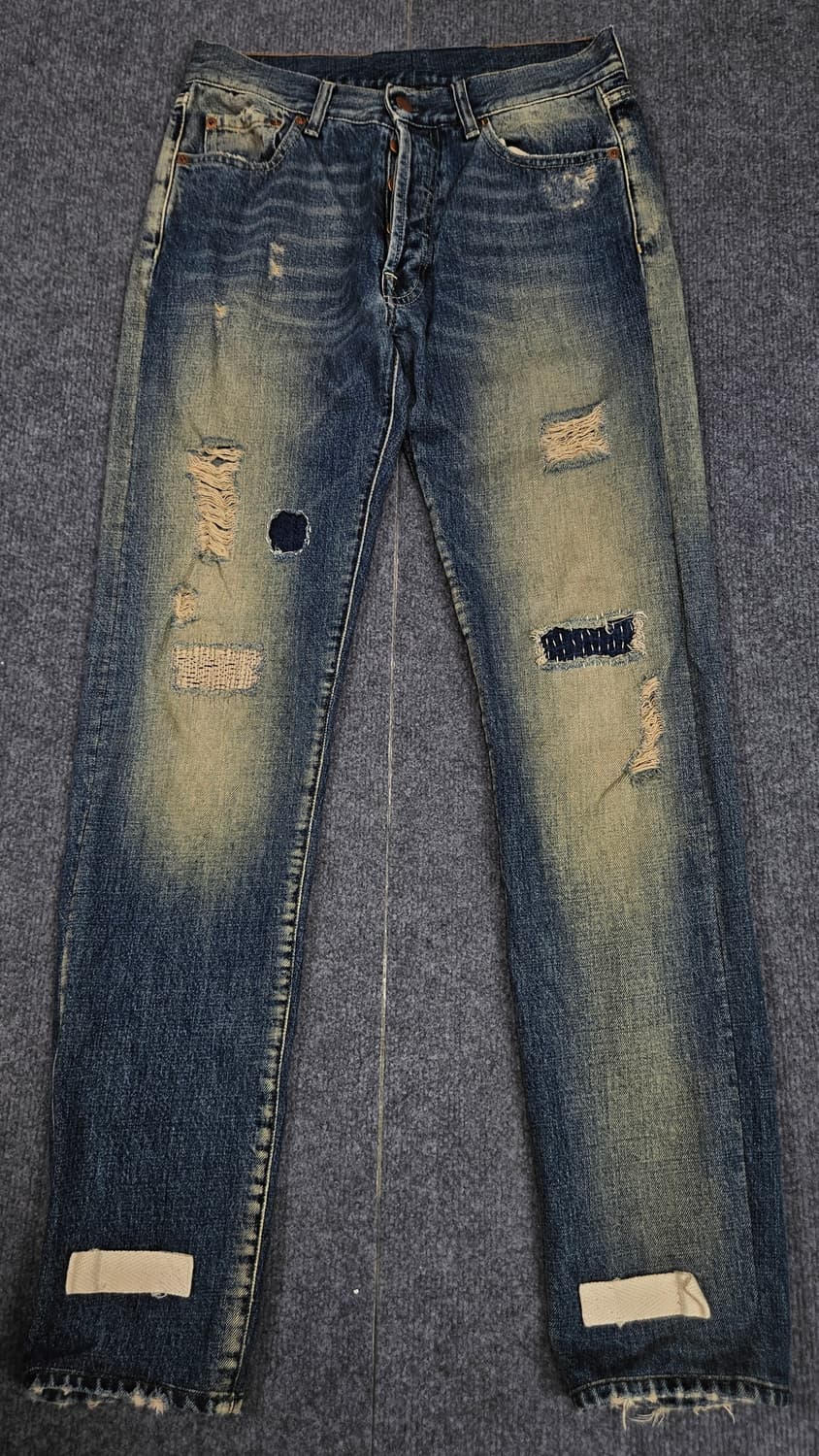 오프화이트 데미지 데님 팬츠(급처) 상품이미지1