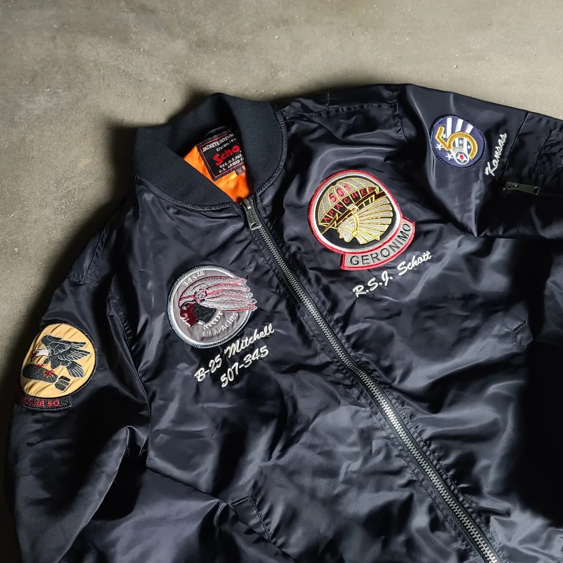 쇼트 nyc 패치워크 항공점퍼 상품이미지2