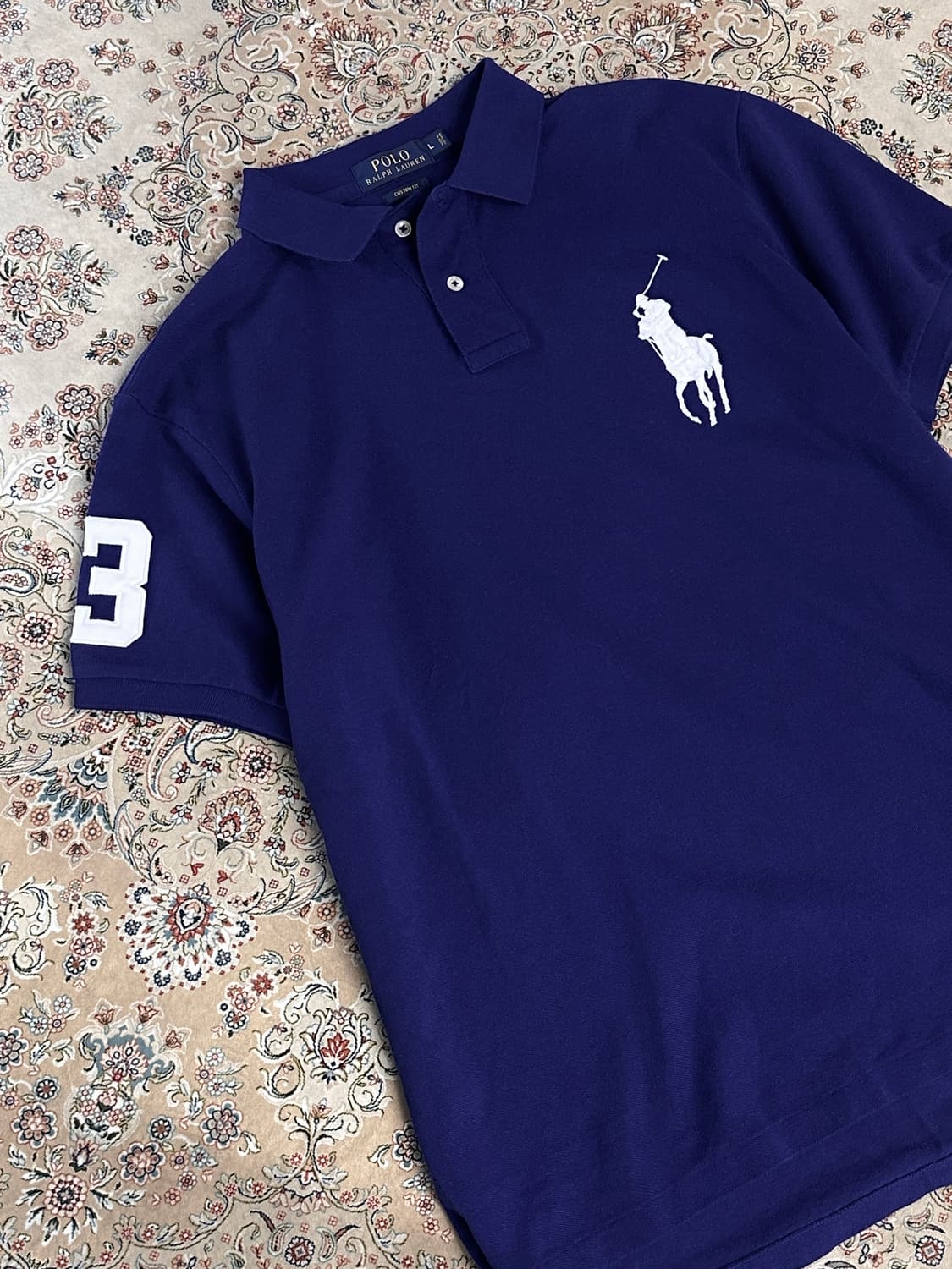 폴로 랄프로렌 퍼플/화이트 빅포니 카라티  상품이미지4