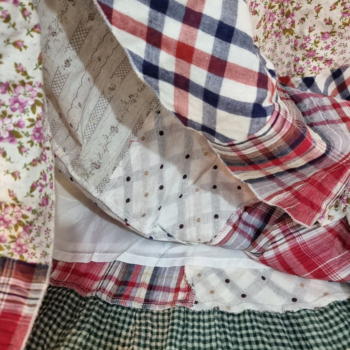 패치워크 체크 원피스 상품이미지6