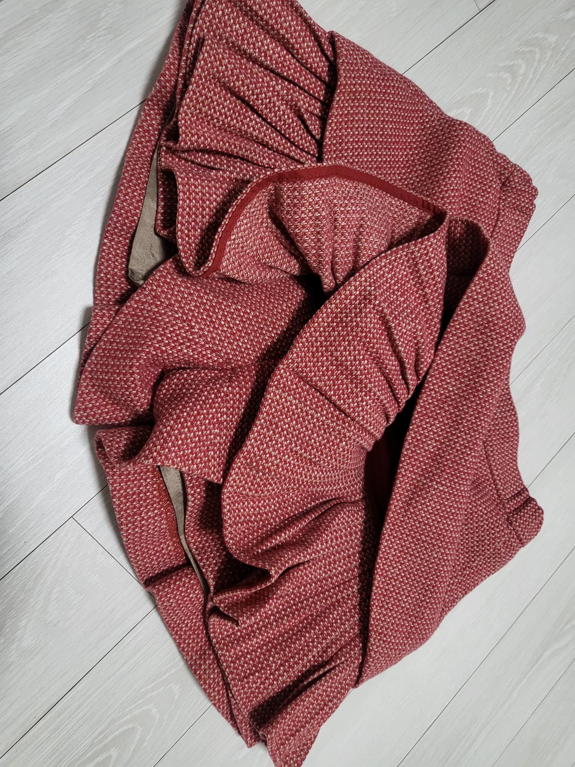 (상태굿!)오즈세컨 톤다운 레드핑크 프릴 스커트 팬츠 상품이미지6