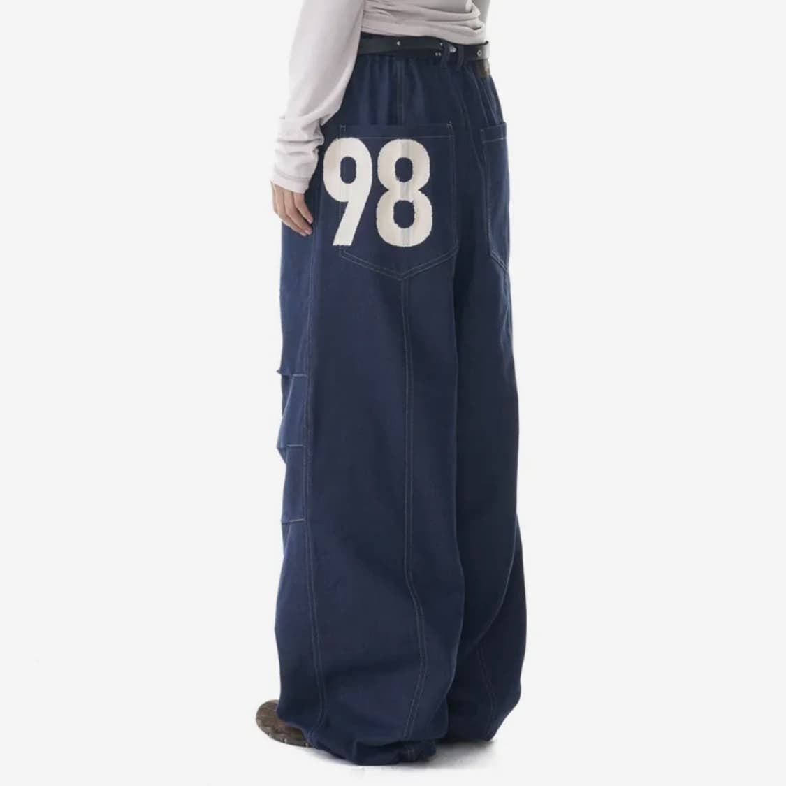 아캄 98 Printed Knee Pin-tuck Denim Pants 상품이미지1
