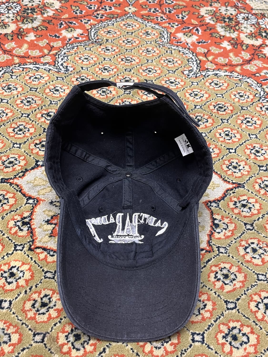 [FREE] 빈티지 자수 로고 볼캡 블랙 상품이미지3