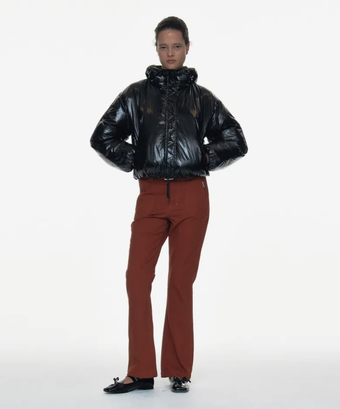 파르티멘토 리버시블 셔링 후디드 푸퍼 자켓 블랙 상품이미지4