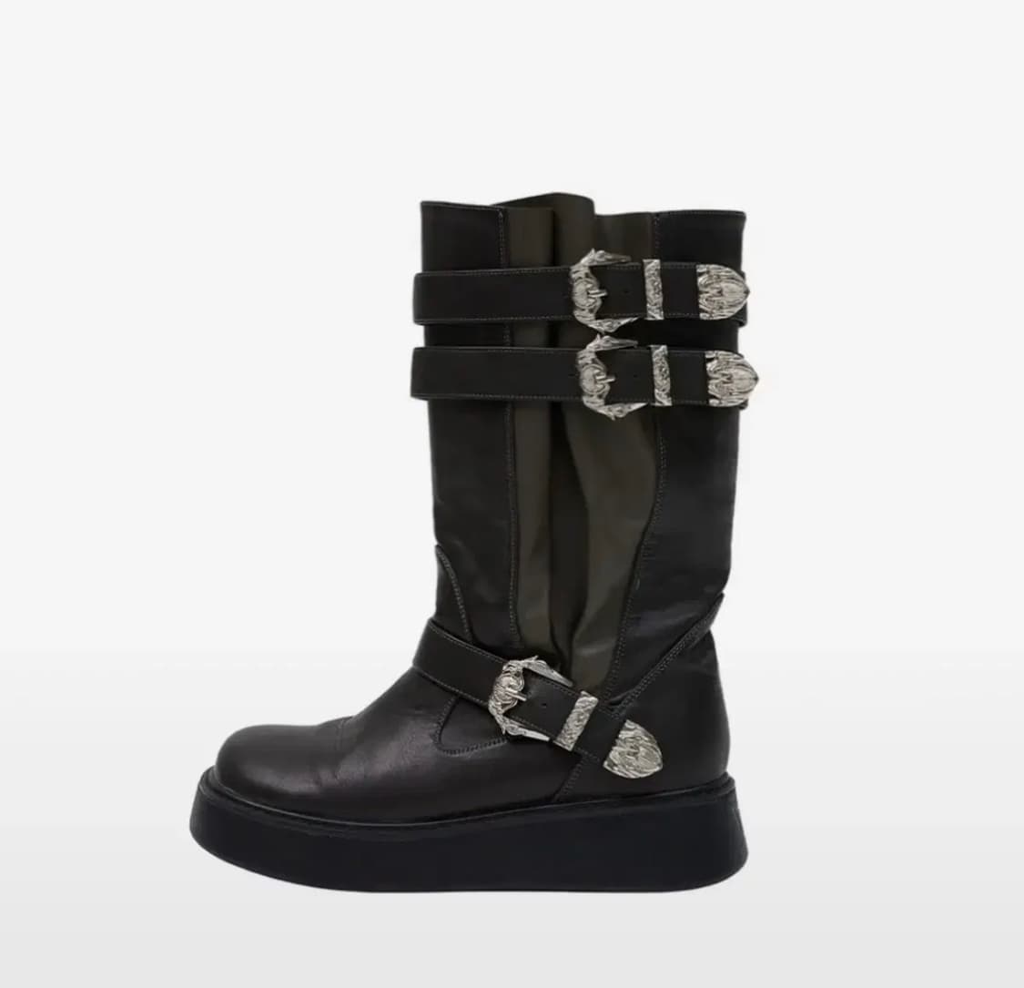 Yeel WESTERN BUCKLE FOLDING BOOTS DARK K 상품이미지4