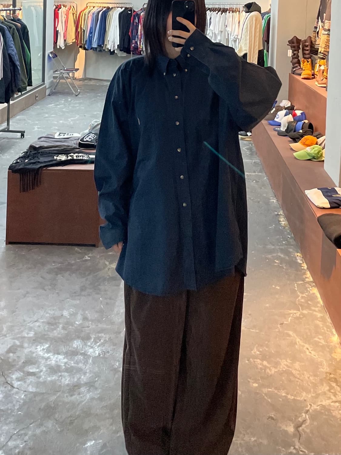 폴로 랄프로렌 오버사이즈 네이비 셔츠 H1043 상품이미지1