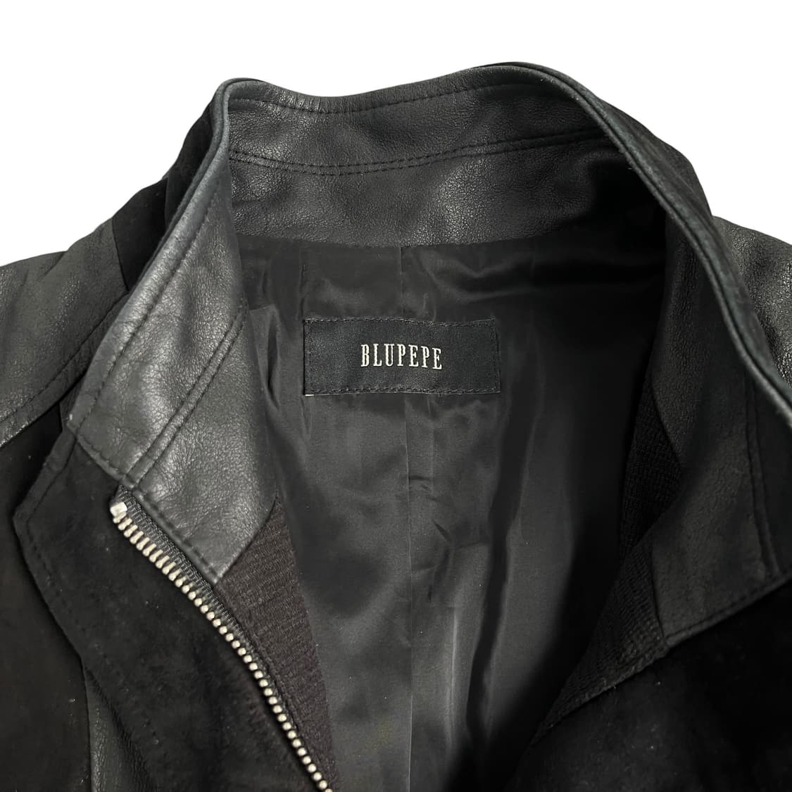 BLUPEPE 가죽 롱 조끼 베스트 블랙 상품이미지5