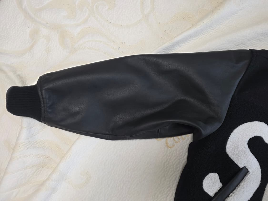 [S] 슈프림 빅로고 샤닐 바시티 자켓 블랙 상품이미지4