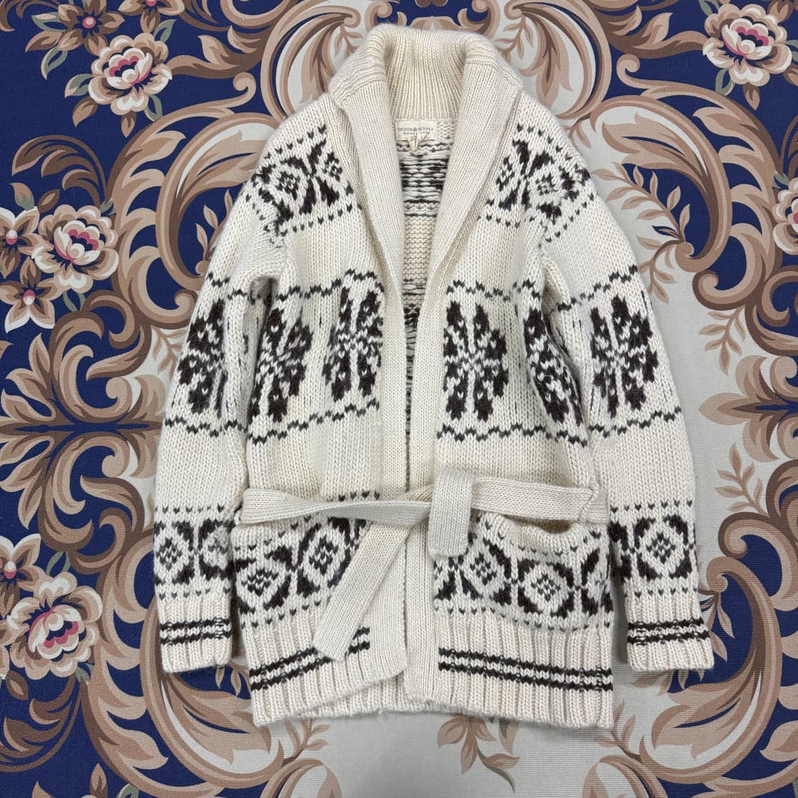 (XS)폴로 랄프로렌 데님앤 서플라이 눈꽃 울 숄 가디건 상품이미지1