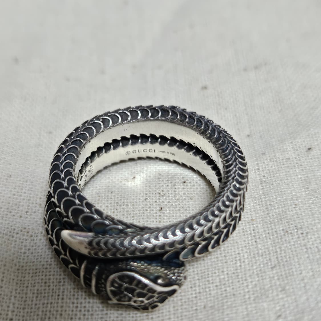 구찌 가든 실버 스네이크 링 실버 에이지드 피니쉬(급처) 상품이미지2