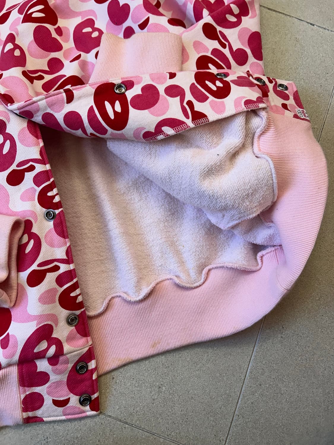 베이프 마일로 핑크 바시티 자켓 상품이미지6