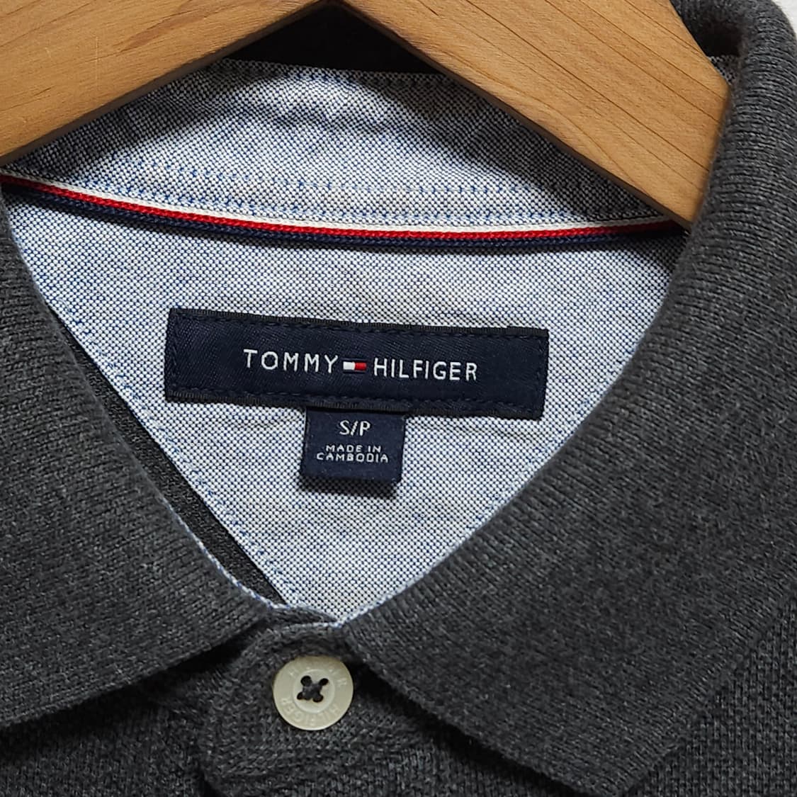 95)Tommy 타미힐피거 PK반팔 카라티 차콜그레이 상품이미지3