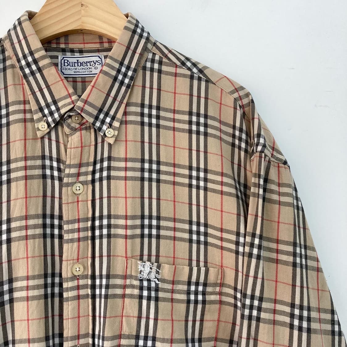 버버리 90s 오리지널 베이지노바체크셔츠 상품이미지5