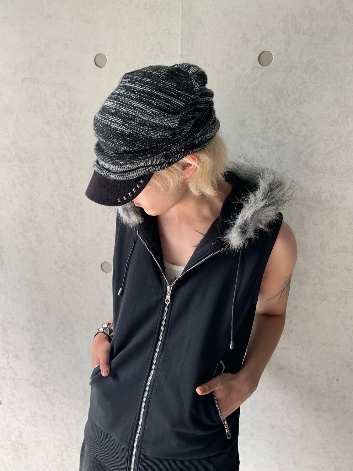 V-kei mood sleeveless hoodie   상품이미지5