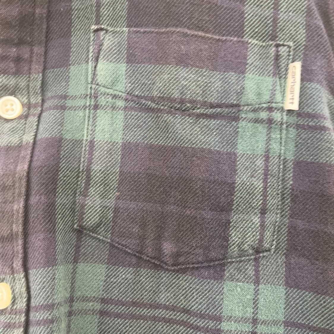 칼하트 WIP 빈티지 타탄체크 딥그린 셔츠 S C08200 상품이미지8