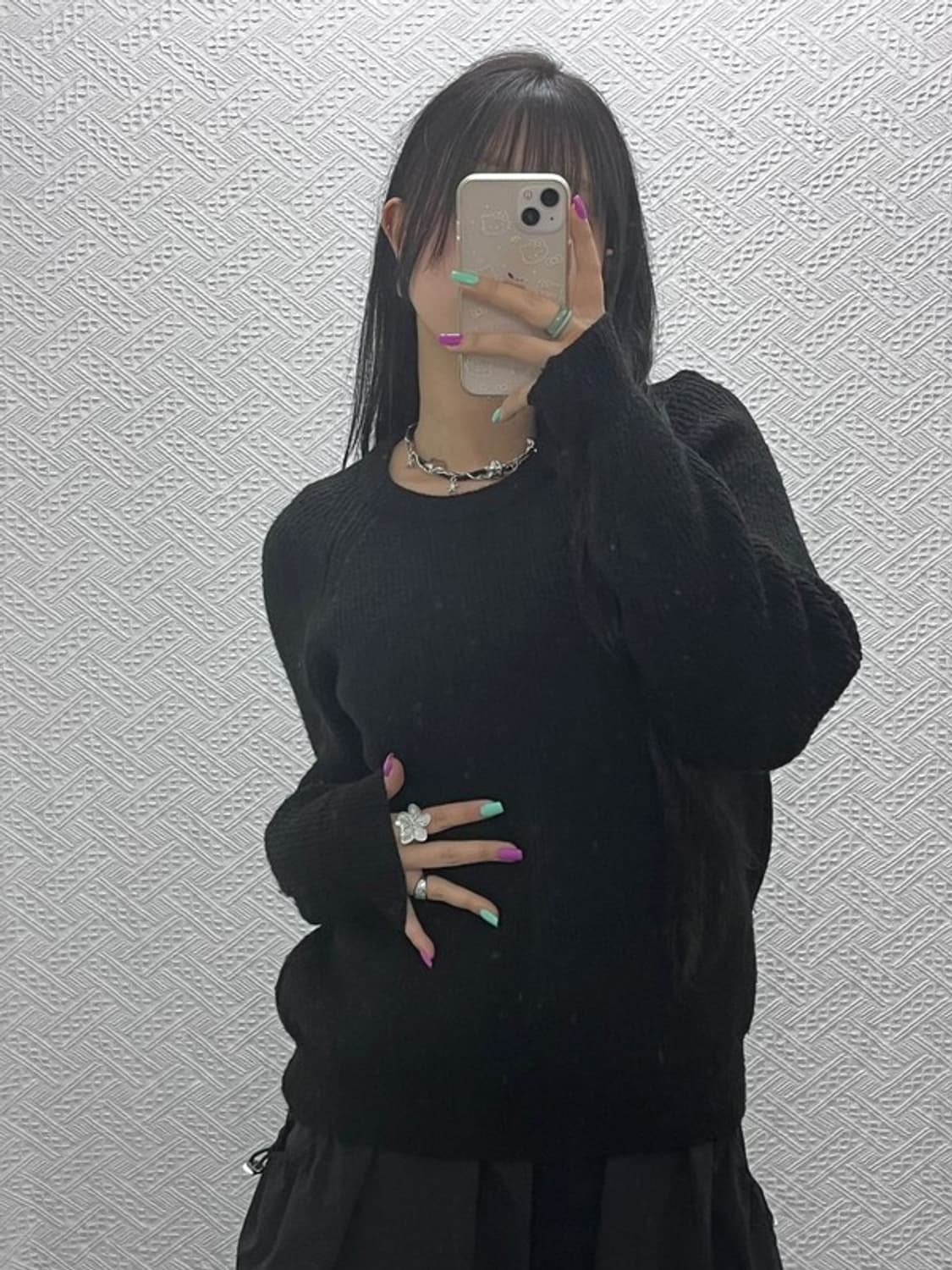 앤더슨벨 빈티지 모던시크 올블랙 니트 S C07303 상품이미지1