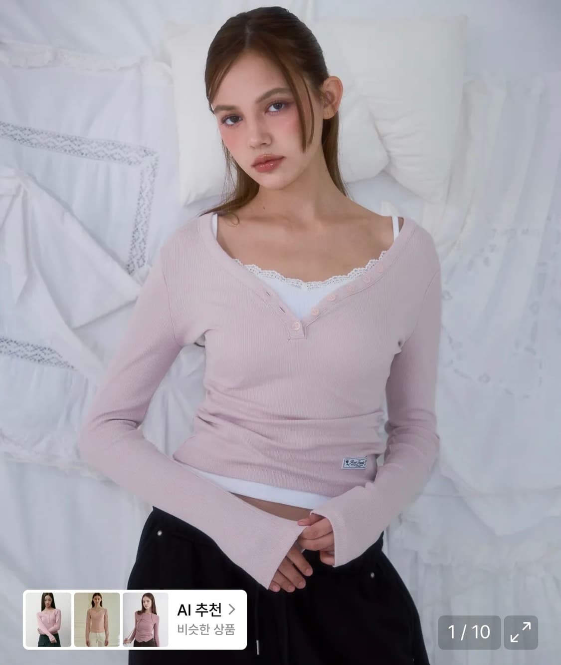 로제프란츠 브이넥 버튼 롱슬리브 상품이미지1