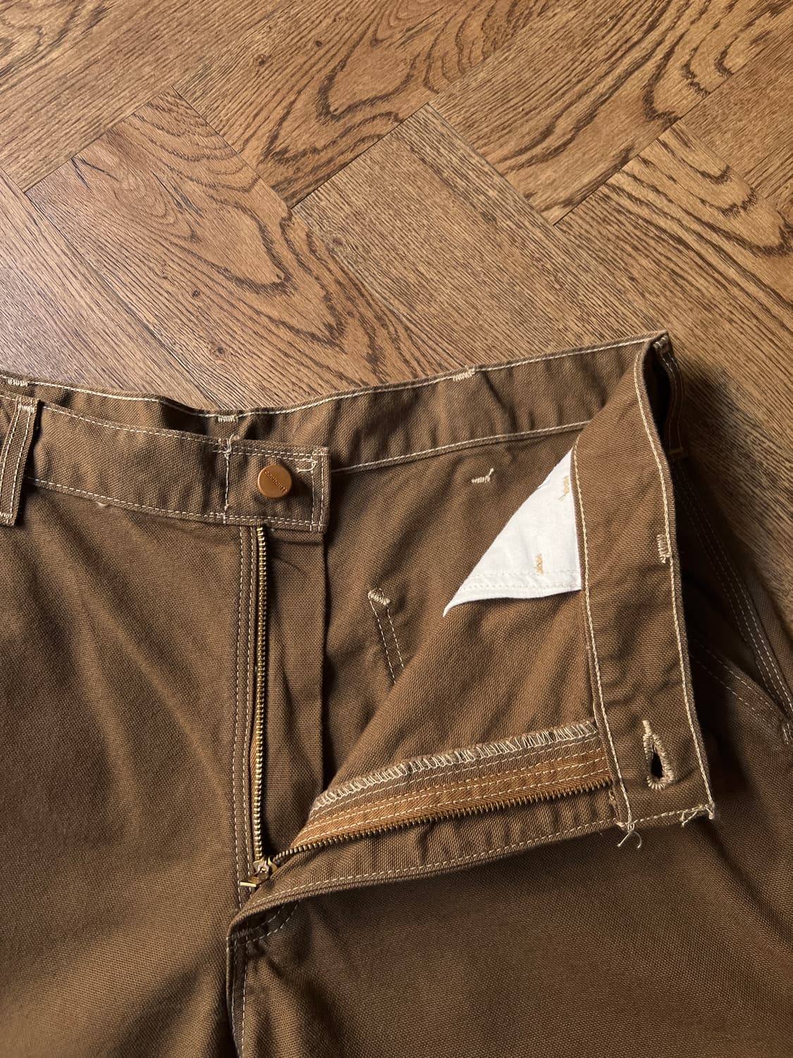 [35]칼하트FR 빈티지 브라운 싱글니 워크팬츠 상품이미지3