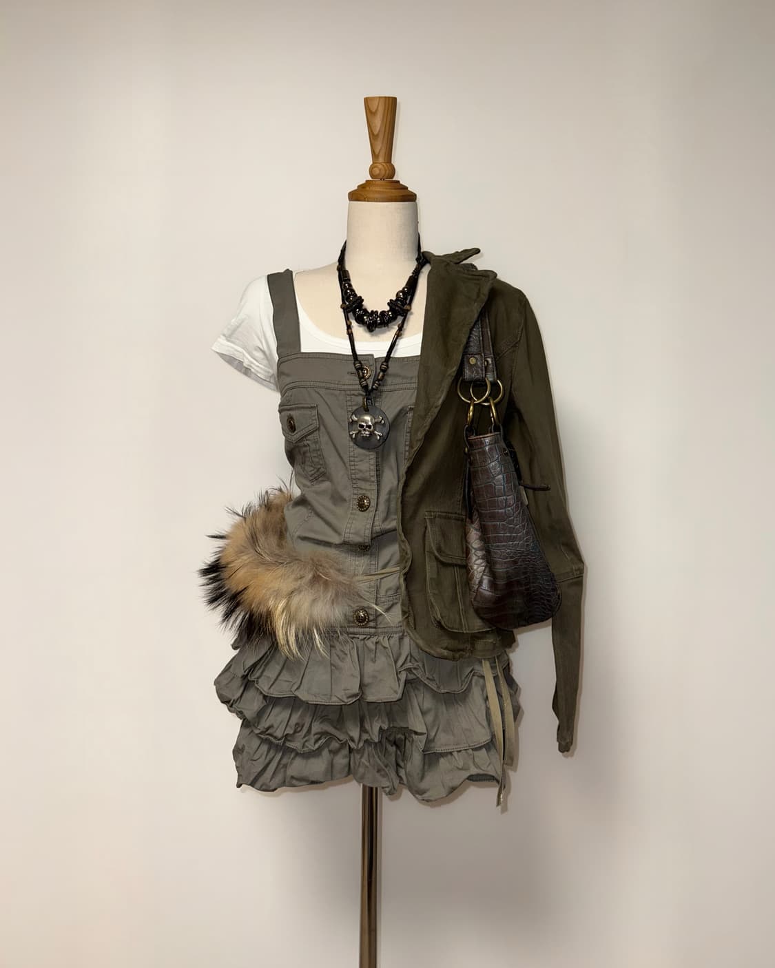 핀터 와투케 캉캉 카키 원피스 상품이미지2