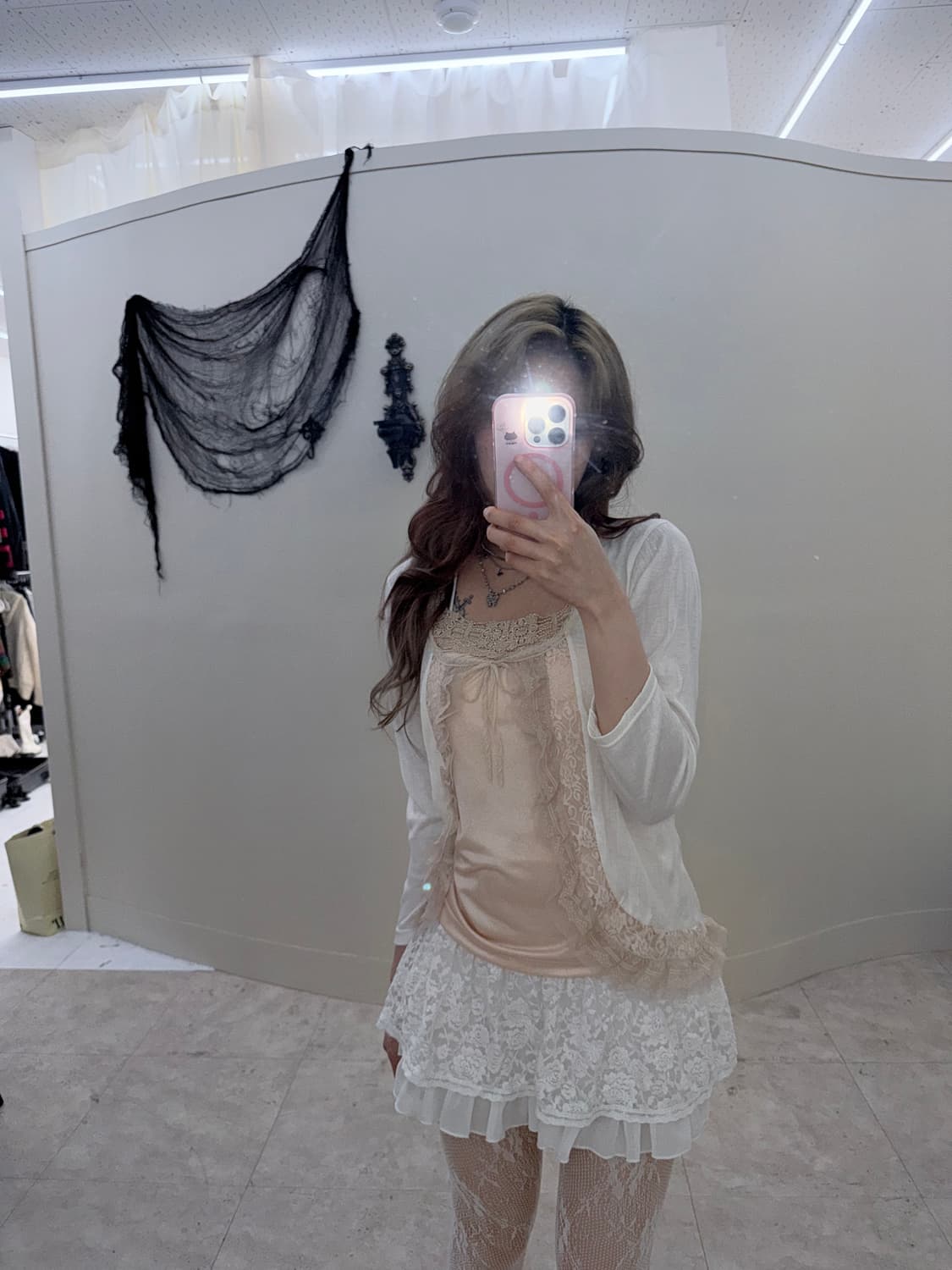 아이보리베이지레이스가디건 상품이미지5