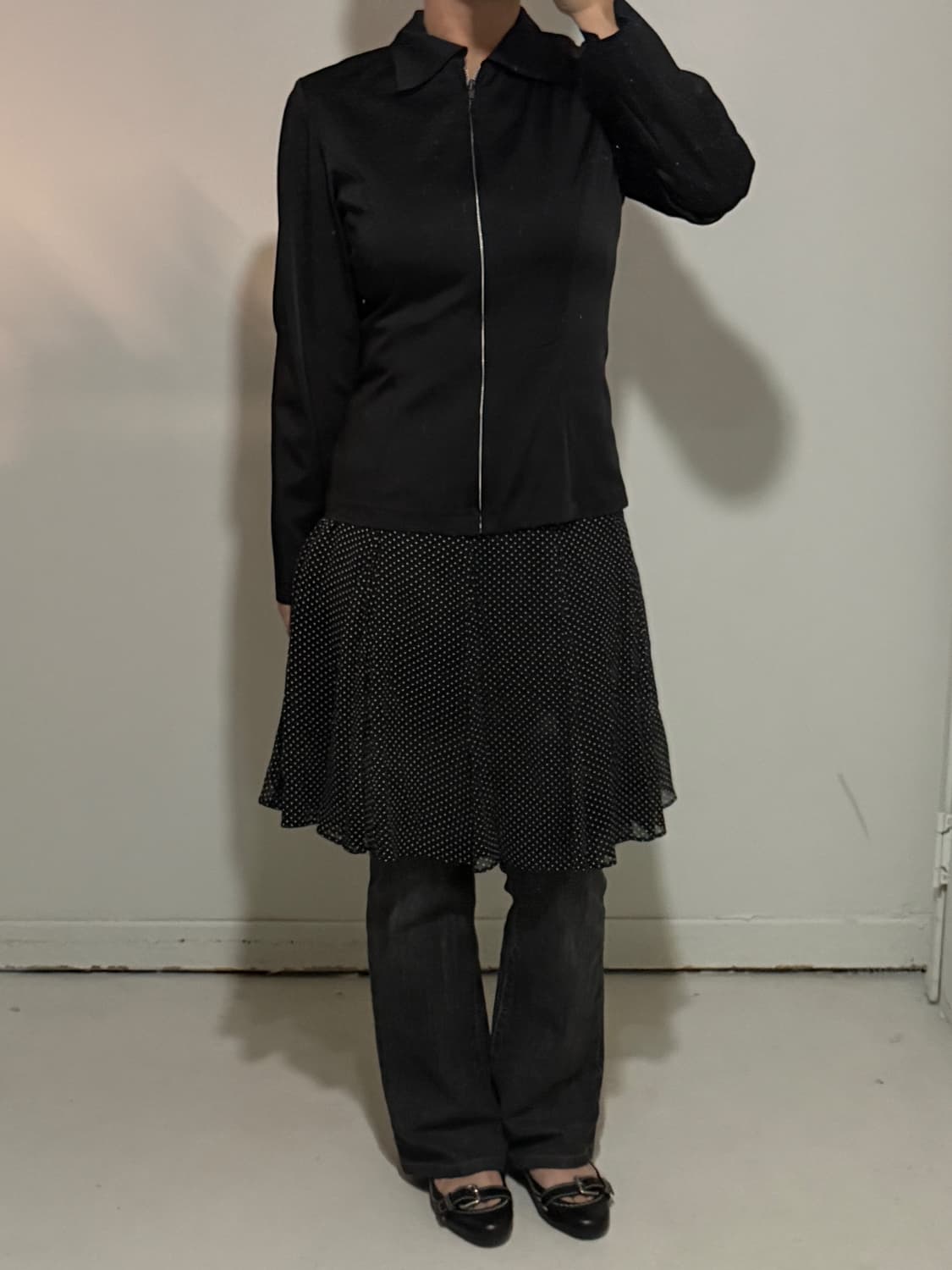 일본빈티지 블랙 텐션 셔츠자켓 상품이미지2