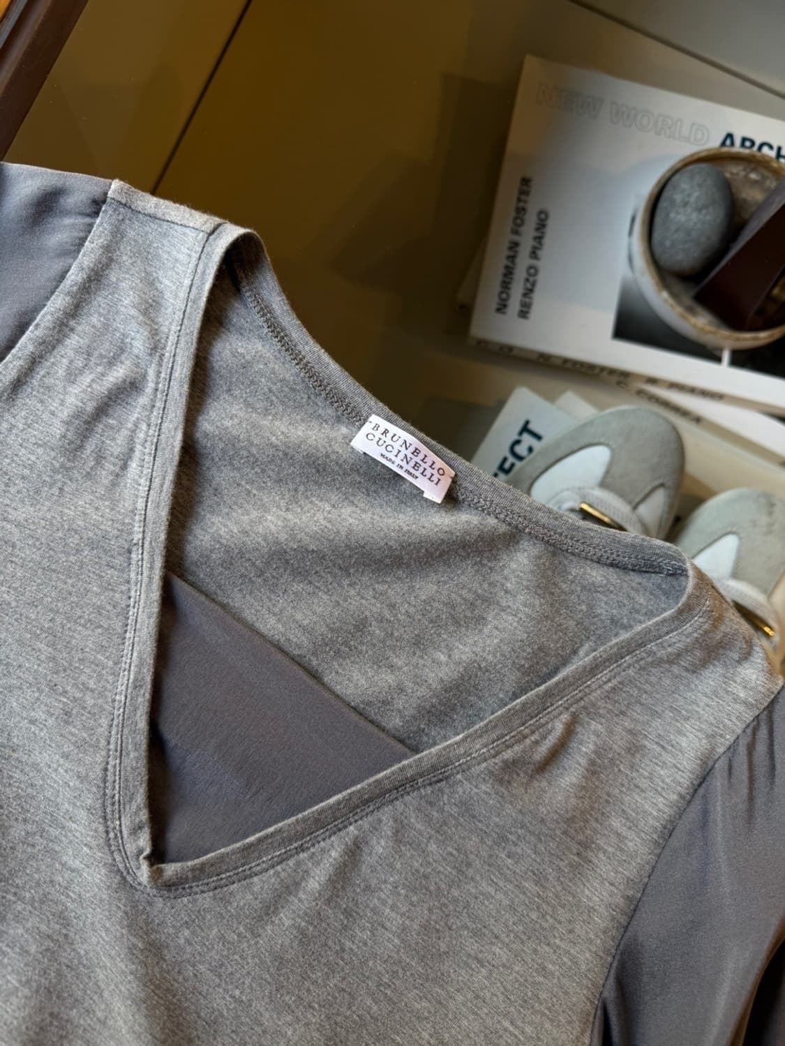 브루넬로 쿠치넬리 실크 저지 탑 55 상품이미지6